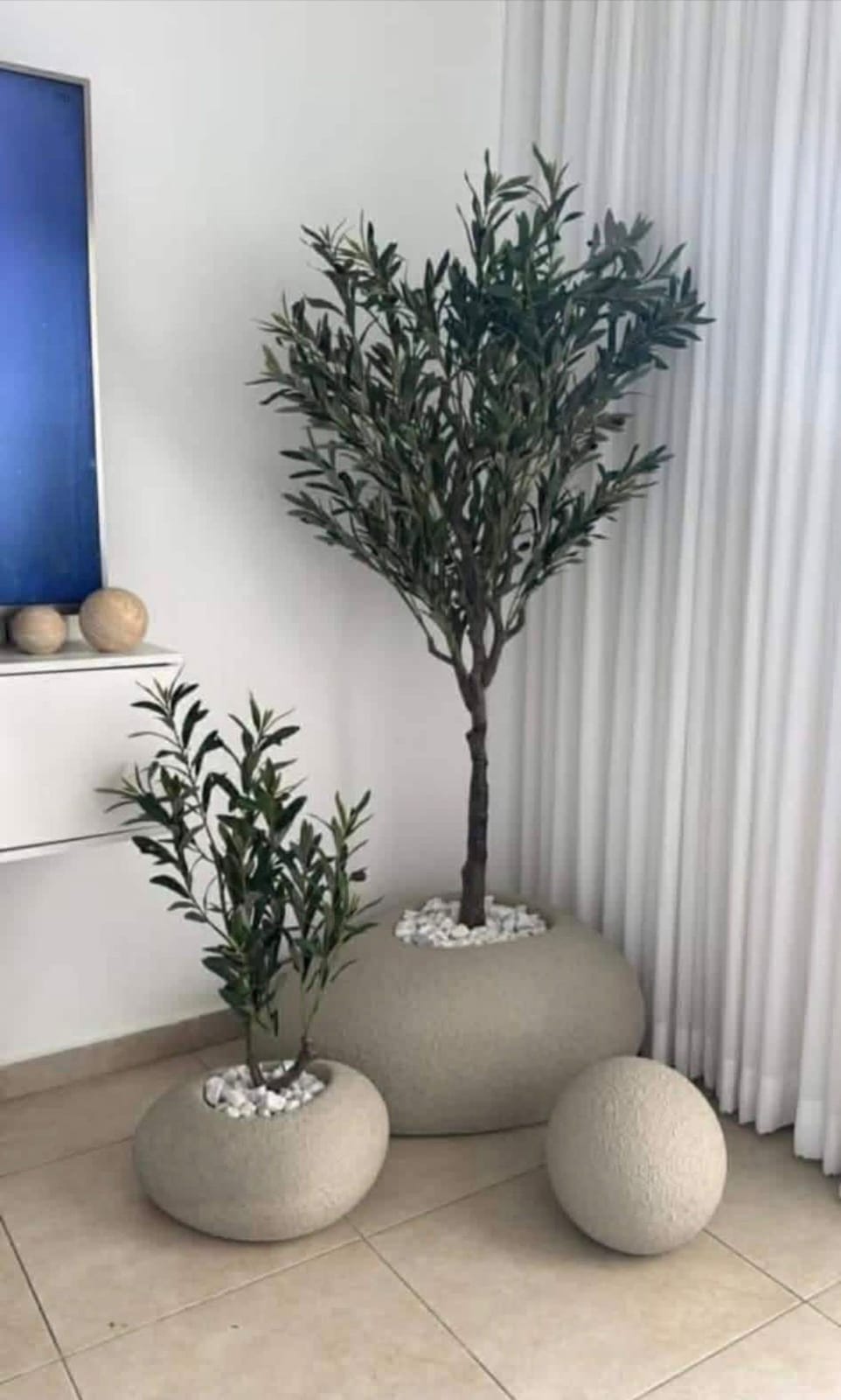 סט זוג כדים עגולים וכדור נוי - תמונת מוצר
